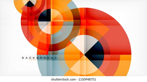 Vector circle abstract background, geometric template