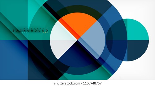 Vector circle abstract background, geometric template