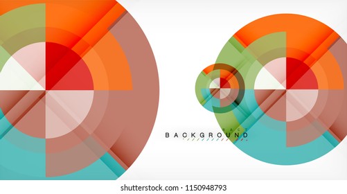 Vector circle abstract background, geometric template