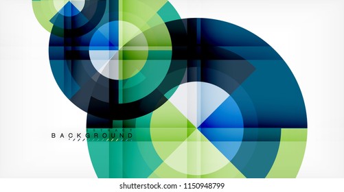 Vector circle abstract background, geometric template
