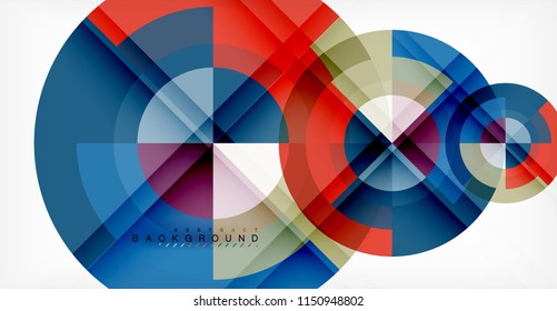 Vector circle abstract background, geometric template