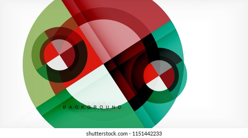 Vector circle abstract background, geometric template