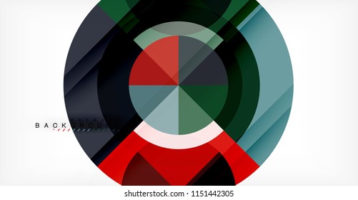 Vector circle abstract background, geometric template