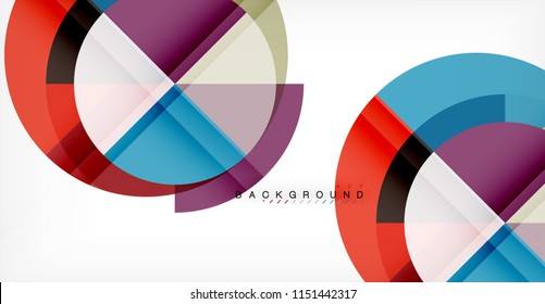 Vector circle abstract background, geometric template