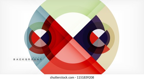 Vector circle abstract background, geometric template