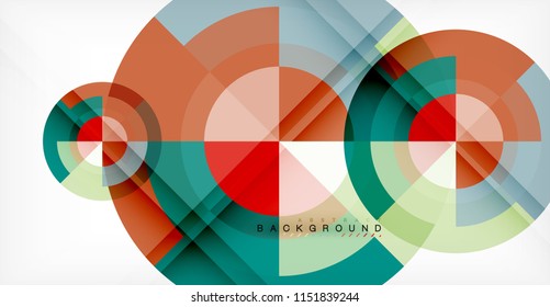 Vector circle abstract background, geometric template