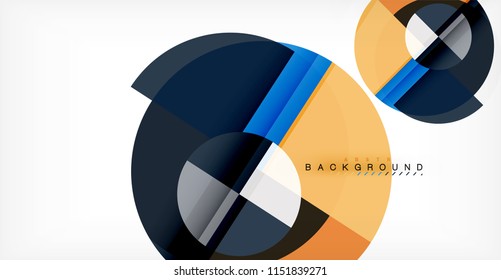 Vector circle abstract background, geometric template