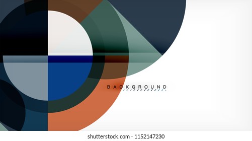 Vector circle abstract background, geometric template