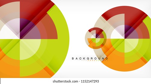 Vector circle abstract background, geometric template
