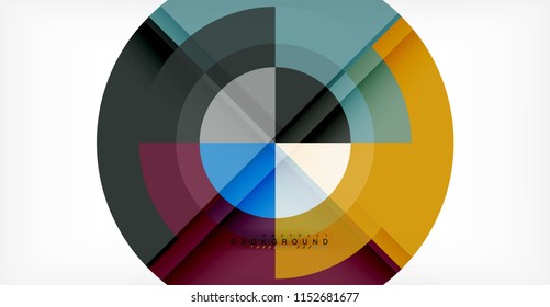 Vector circle abstract background, geometric template