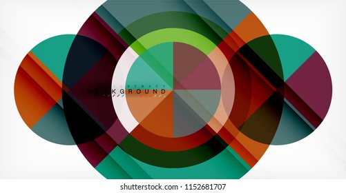 Vector circle abstract background, geometric template