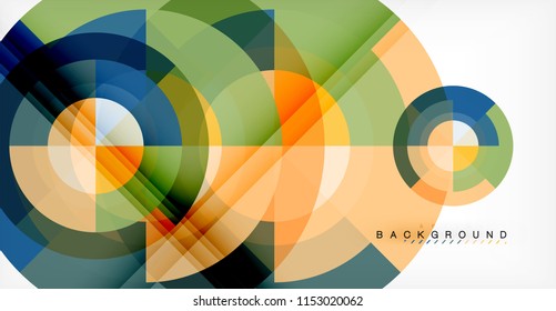 Vector circle abstract background, geometric template