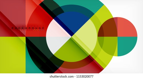 Vector circle abstract background, geometric template