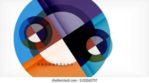 Vector circle abstract background, geometric template