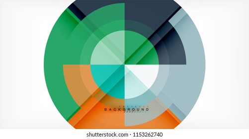 Vector circle abstract background, geometric template
