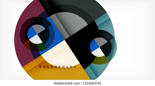 Vector circle abstract background, geometric template
