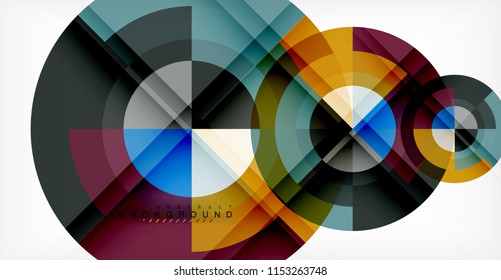 Vector circle abstract background, geometric template