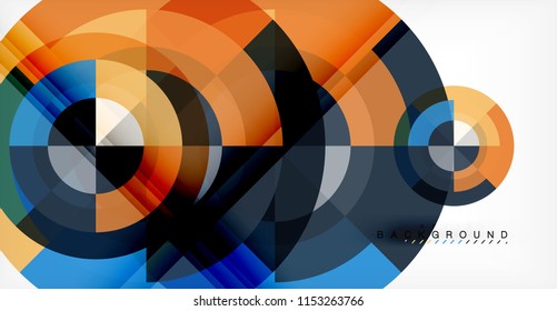 Vector circle abstract background, geometric template