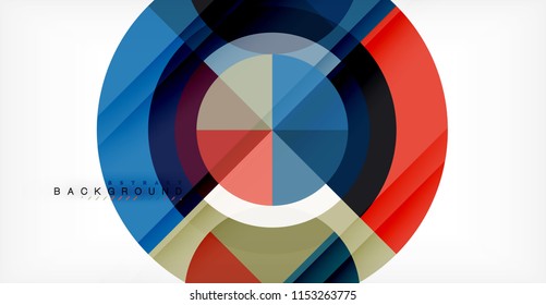 Vector circle abstract background, geometric template