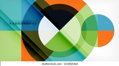 Vector circle abstract background, geometric template