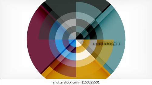 Vector circle abstract background, geometric template