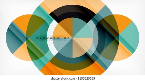 Vector circle abstract background, geometric template