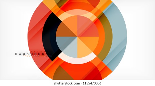 Vector circle abstract background, geometric template