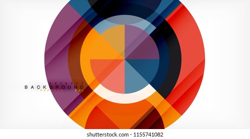 Vector circle abstract background, geometric template