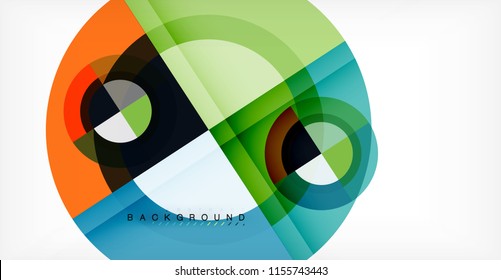 Vector circle abstract background, geometric template