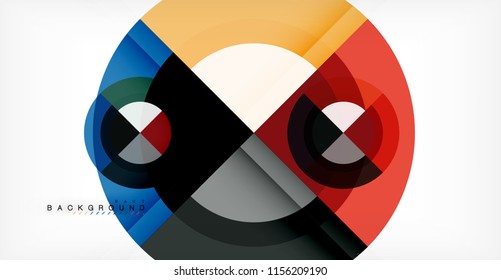 Vector circle abstract background, geometric template