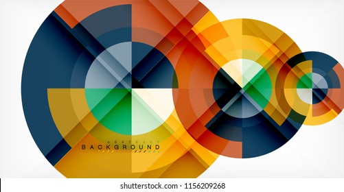 Vector circle abstract background, geometric template