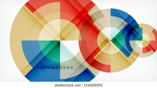 Vector circle abstract background, geometric template