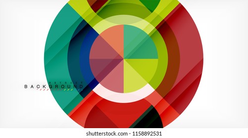 Vector circle abstract background, geometric template