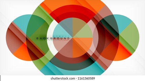 Vector circle abstract background, geometric template