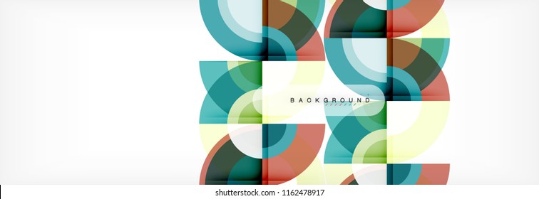 Vector circle abstract background, geometric design