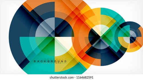 Vector circle abstract background, geometric template
