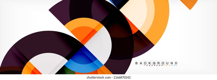Vector circle abstract background, geometric design