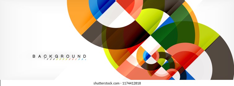 Vector circle abstract background, geometric design