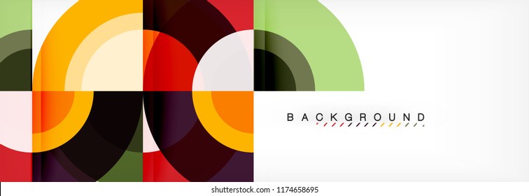 Vector circle abstract background, geometric design