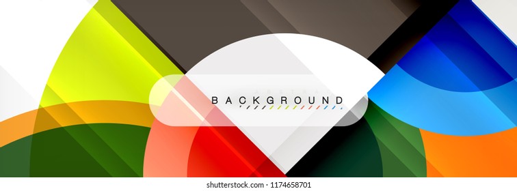 Vector circle abstract background, geometric design