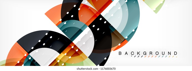 Vector circle abstract background, geometric design