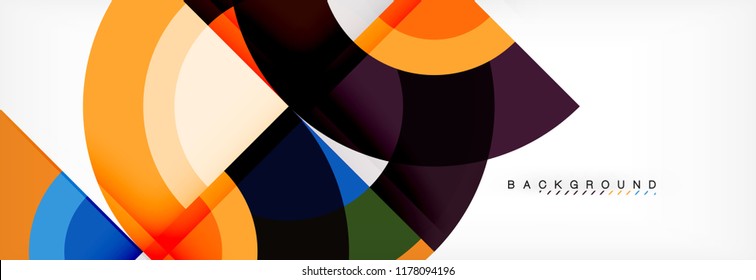 Vector circle abstract background, geometric design