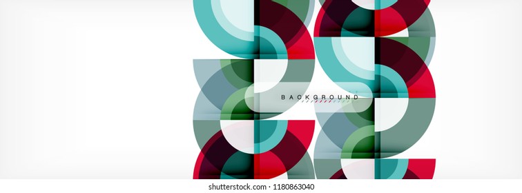 Vector circle abstract background, geometric design