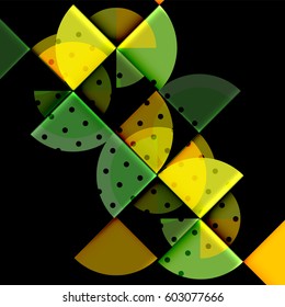 Vector circle abstract background with light and shadow effects, dotted