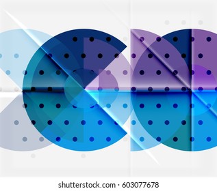 Vector circle abstract background with light and shadow effects, dotted