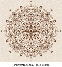 Vector Circle Abstract Ethnic  Floral Design Element