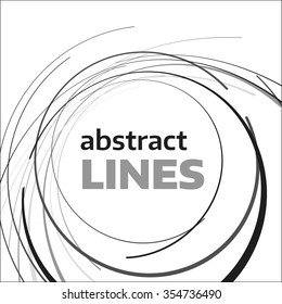 Vector circle abstract lines. Modern technology pattern. Round shapes on white background. Light and dark grey stripes. Futuristic technology illustration. 
