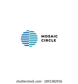 Vector Circle Abstract Wave Logo With Blue Color For Digital, Energy, Water, And Technology Company