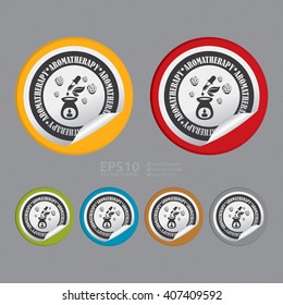 Vector : Circle Aromatherapy Product Label, Campaign Promotion Infographics Flat Icon, Peeling Sticker, Sign 