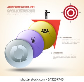 Vector circle arrow business concepts with icons / can use for infographic/loop business report or plan / modern template / education template / business brochure / system diagram